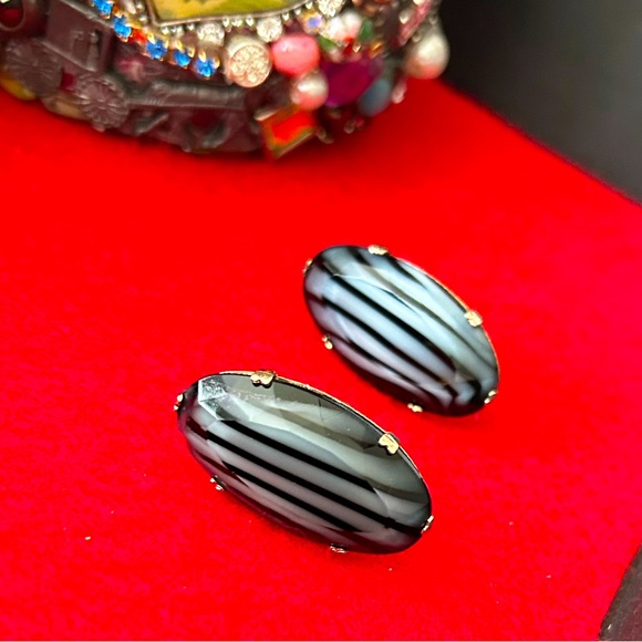 Stunning Pair of SWANK Vintage Gray & Black Cufflinks - Picture 2 of 10